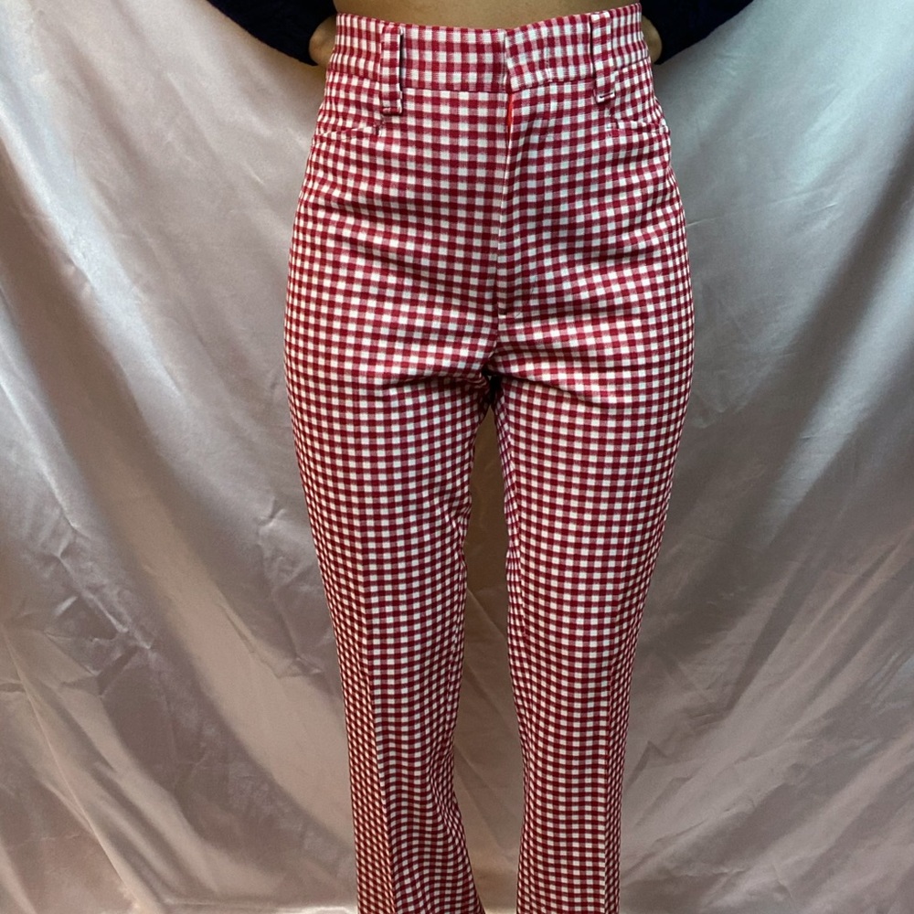 SOLD Vintage Red Gingham High Waisted Pants Sz M/L - Picture 10 of 10